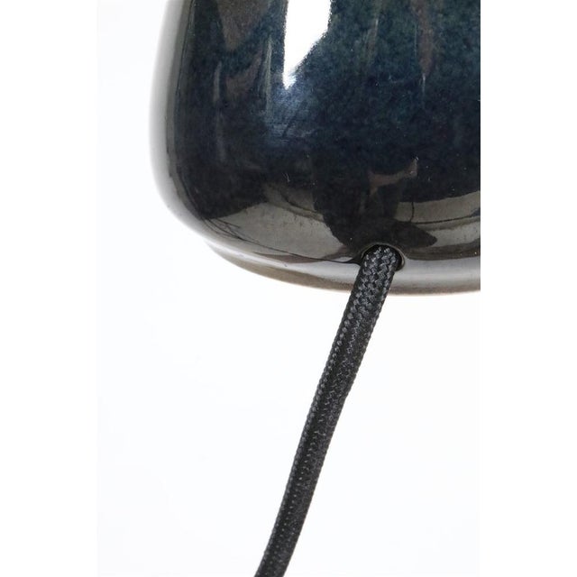 Danish Blue Series Ceramic Table Lamp from Søholm, 1960s For Sale - Image 6 of 13