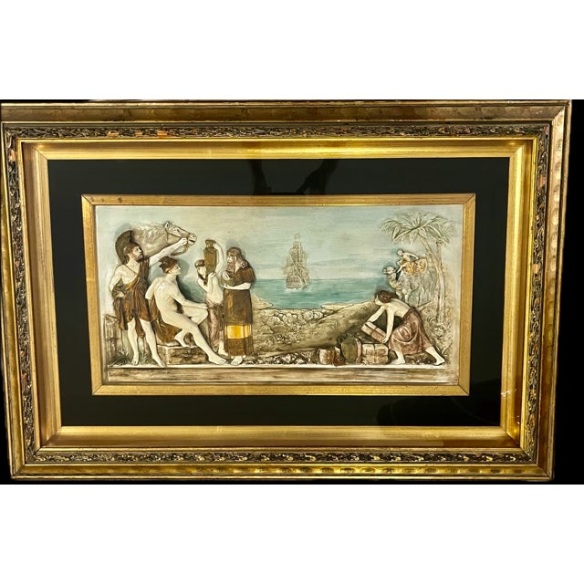 Early 20th Century Classical-Revival Grand Tour Bas-Relief in Original Giltwood Shadowbox Frame For Sale - Image 11 of 11