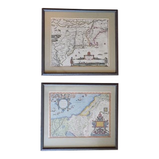 Hand Colored Framed Vintage Maps of "New Belgium" & For Sale