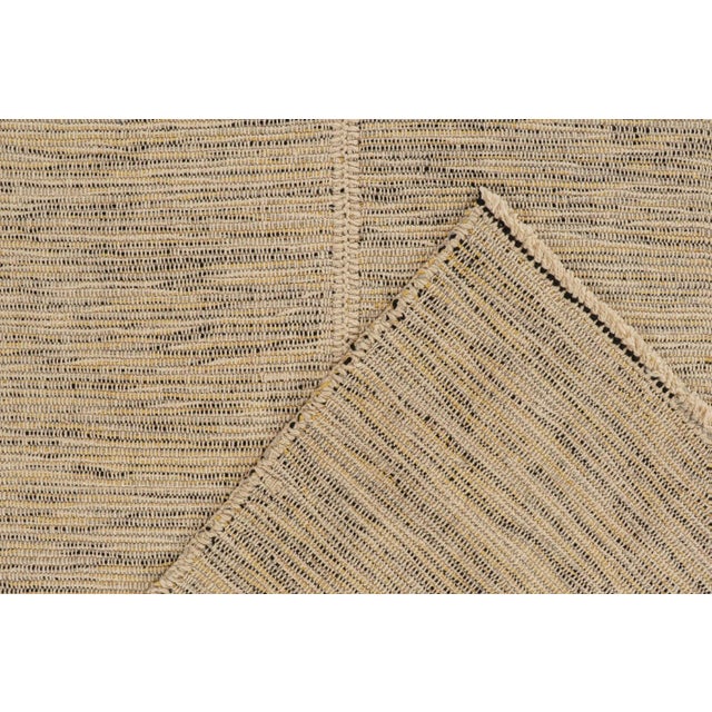 Textile 2010s Rug & Kilim’s Contemporary Kilim Rug in Beige With Black and Yellow Accents For Sale - Image 7 of 8