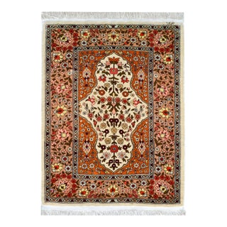 Vintage Silk Turkish Hereke Rug For Sale