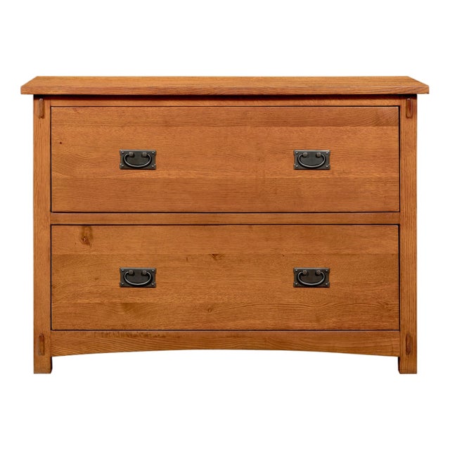 Mission Oak 2 Drawer Lateral File Cabinet - Michael's Cherry Stain For Sale