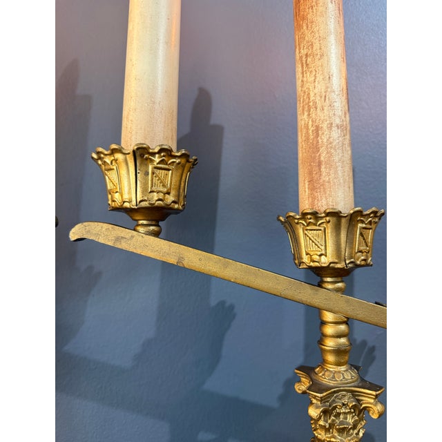 Antique Electric Tabletop Candlabras From an Old Church For Sale In Milwaukee - Image 6 of 10