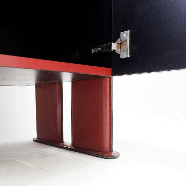 Leather Sideboard attributed to De Couro, Brazil, 1980s For Sale - Image 14 of 16