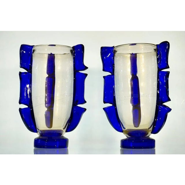 Contemporary Giant Murano Glass Vases by Silvio Piattelli, Set of 2 For Sale - Image 3 of 18