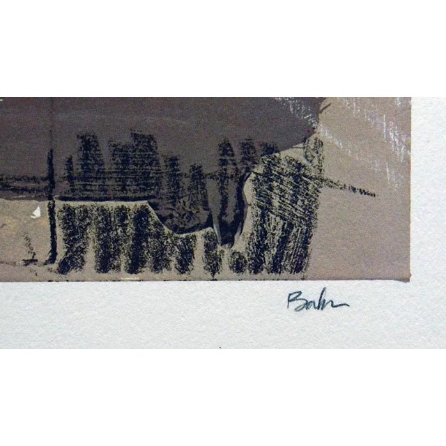 1990s 1990s Baker Abstract Mixed-Media Print on Paper, Hand Signed For Sale - Image 5 of 6