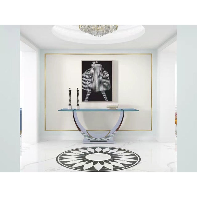 Modern Greg Sheres Style Polished Stainless Steel Console Table For Sale - Image 4 of 4