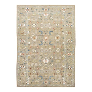 Apadana's Allover Modern Sultanabad Wool Rug Handmade in Beige For Sale