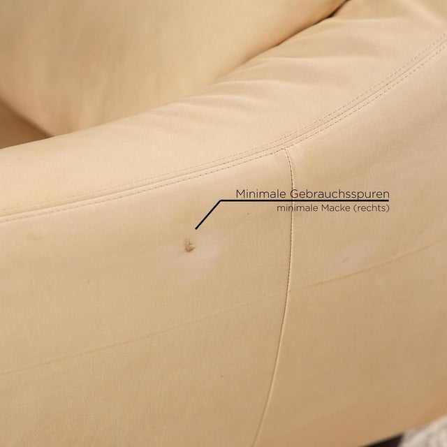 Leather Three Seater Cream Sofa from Koinor For Sale - Image 5 of 12