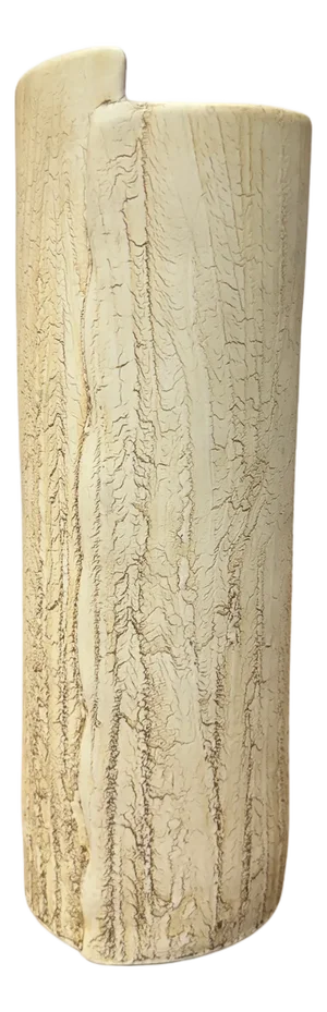 Textured Cylinder Cream & Ochre Prem Vase with Bark Design