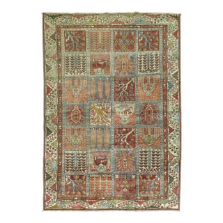 Early 20th Century Garden Box Persian Malayer Rug - 4'5" x 6'4" For Sale