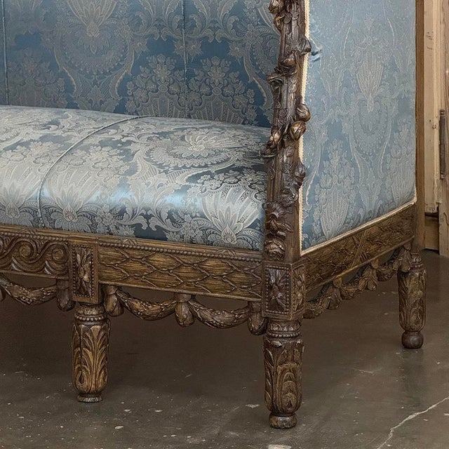 19th Century French Louis XVI Canape ~ Settee For Sale - Image 11 of 18