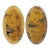 1920s Pair of Antique Chinese Art Deco Yellow Scenic Pictorial Oval Small Rugs For Sale