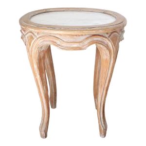 Pettit Carved Marble French Side Table