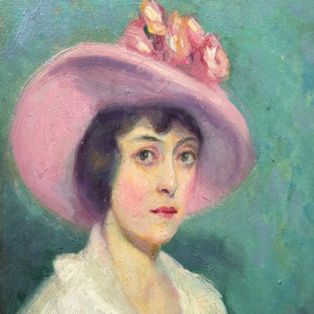 Antique Original Miniature Oil on Copper Portrait | Michel Jacobs, Washington d.c. c.1910 For Sale - Image 9 of 11