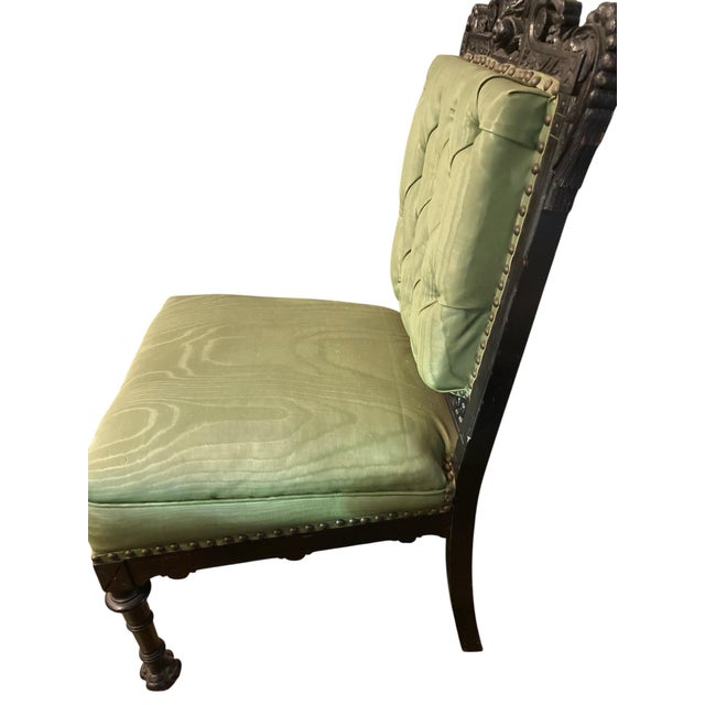 “Rare Victorian Eastlake Carved Griffin Side Chair, C. 1880, “Rare Victorian Eastlake Carved Griffin Side Chair, C. 1880, Original Finish For Sale - Image 4 of 12