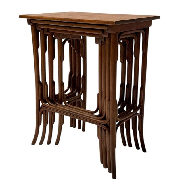 Vienna Secession Bentwood Nesting Tables by Michael Thonet for Thonet, 1890s, Set of 4 For Sale - Image 12 of 14