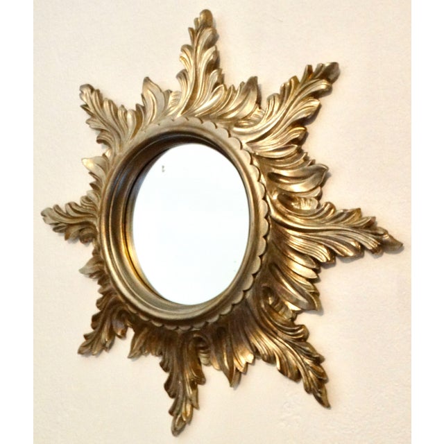 Vintage Italian Gilt Sunburst Mirror For Sale - Image 4 of 11
