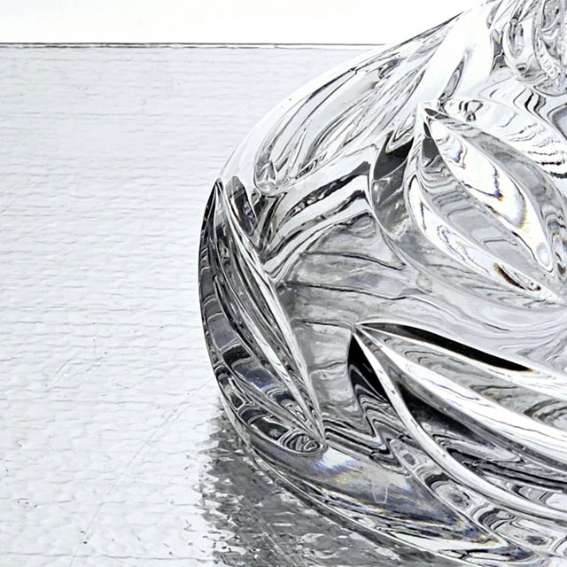 Transparent Crystal Captain's Decanter Leaf Leaves Cut Glass For Sale - Image 8 of 12