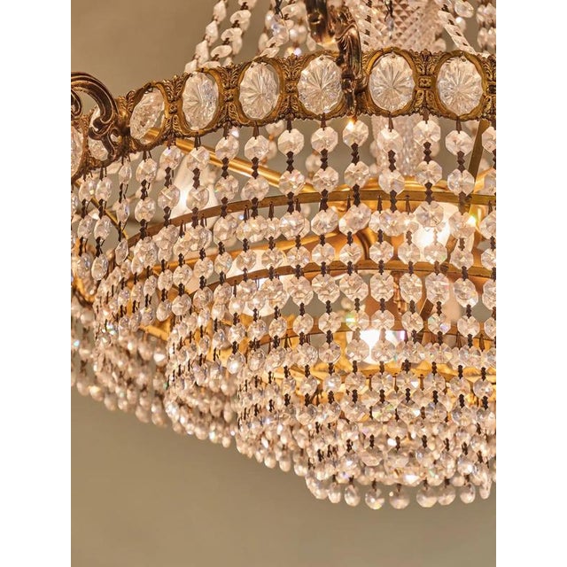 Crystal Chandelier with 14 Bulbs For Sale - Image 9 of 11