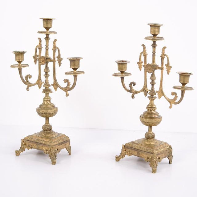 Candelsticks in Bronze with Decorative Details, 1890s, Set of 2 For Sale - Image 3 of 11