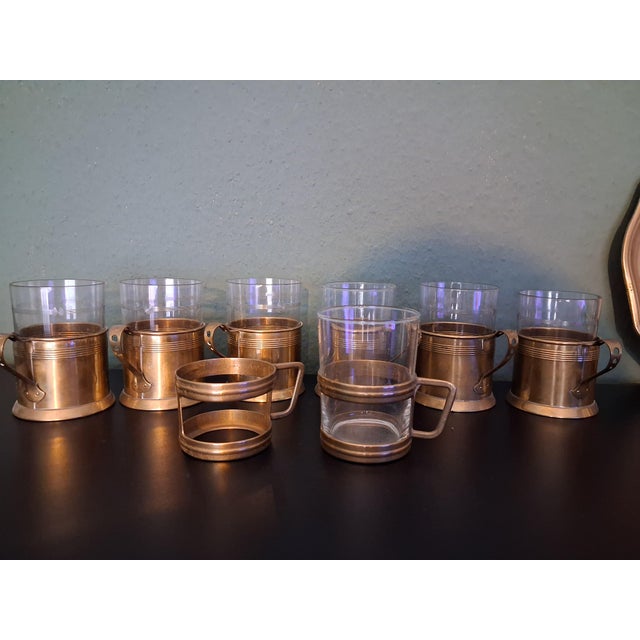 Antique Desk Service with Glass, 1800, Set of 12 For Sale - Image 6 of 7