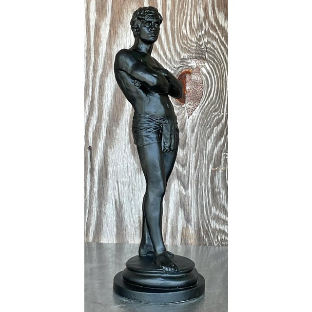 Vintage Boho Plaster Statue of Man For Sale In West Palm - Image 6 of 11