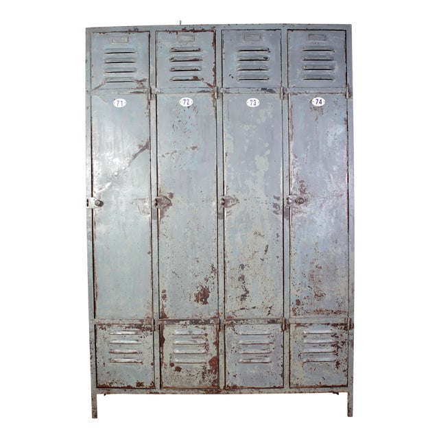 Industrial Four-Door Locker Cabinet, Czechoslovakia, 1960s For Sale