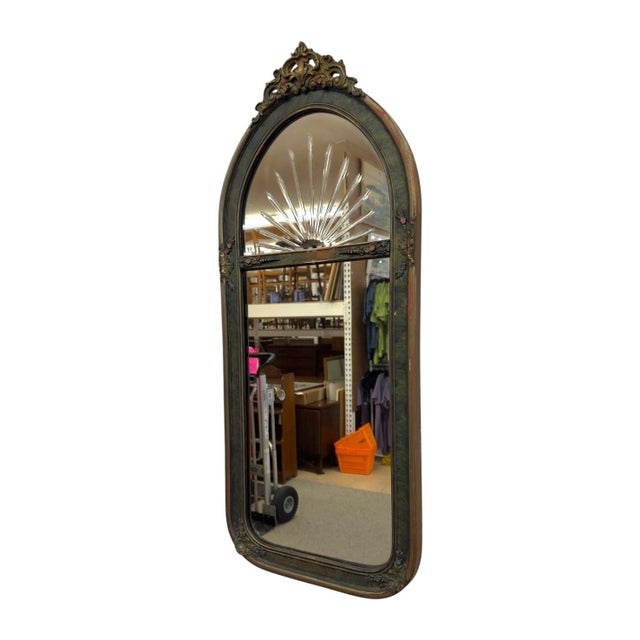 Vintage Arched Pier Mirror With Glass Sunburst Prism – Ornate Gilt Hollywood Regency Wall Mirror. For Sale In Seattle - Image 6 of 11