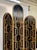 Beautiful, ornate, black and gold art deco room divider screen, in the manner of E Brandt. Three folding panels with...