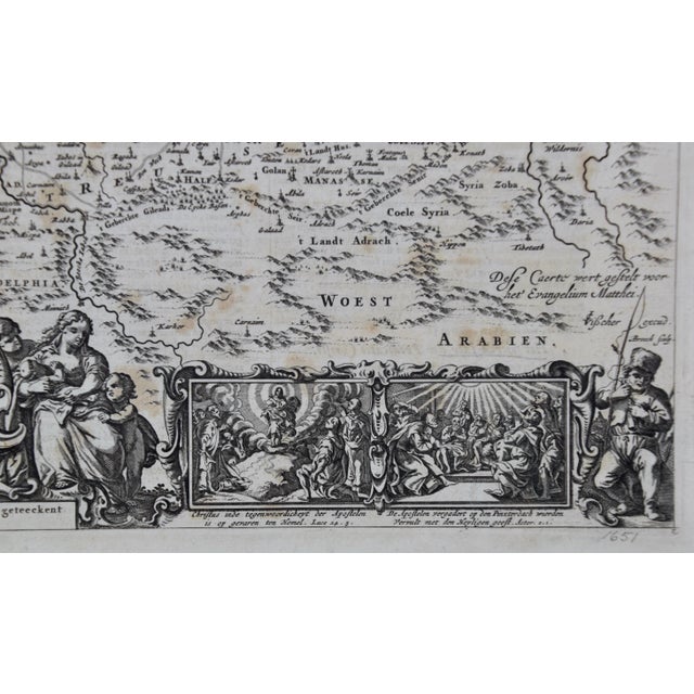 17th Century 17th Century Dutch Map of the Holy Land at the Time of Jesus by Visscher, 1663 For Sale - Image 5 of 10