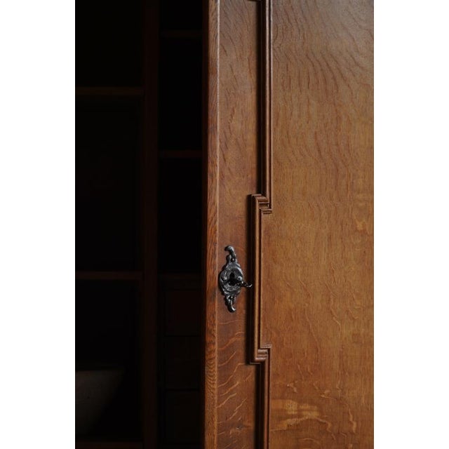 Mid-Century Modern Danish Oak Cabinet with Carved Doors and Decorative Base, 1950s For Sale - Image 9 of 17
