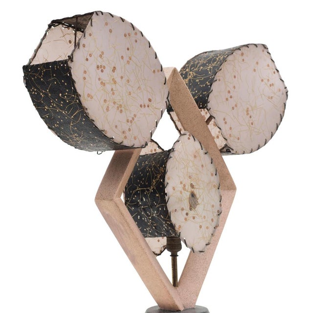 1940s Vintage American Handmade Plaster Cactus Table Lamp, 1940s For Sale - Image 5 of 6