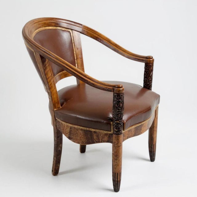 Art Deco Desk, Armchair and Bookcase, 1930s, Set of 3 For Sale - Image 3 of 9