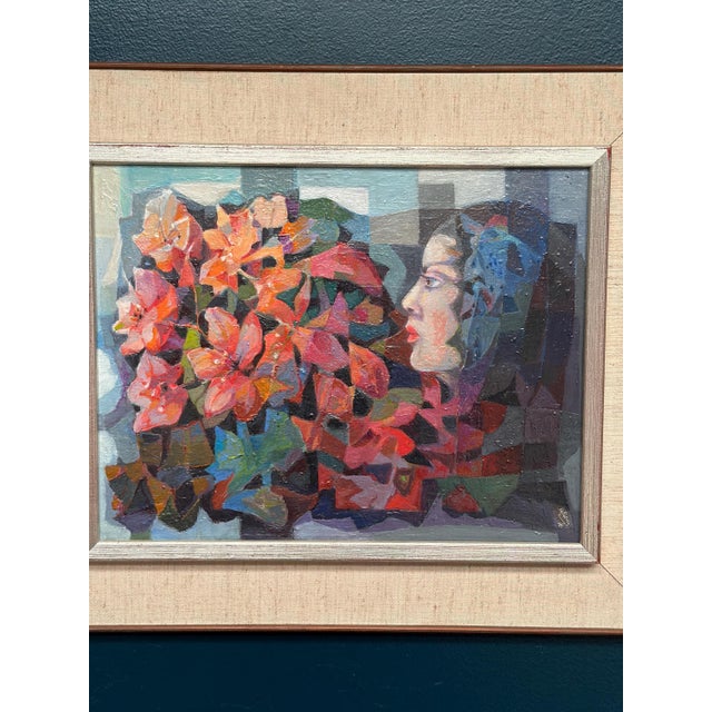 Mid-Century Modern Ragnar Ring, Flower Girl, 1975, Oil Painting on Panel, Framed For Sale - Image 3 of 14