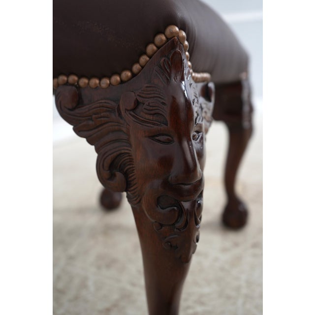 Chippendale English Style Paw Feet Mahogany Ottoman For Sale In Philadelphia - Image 6 of 11