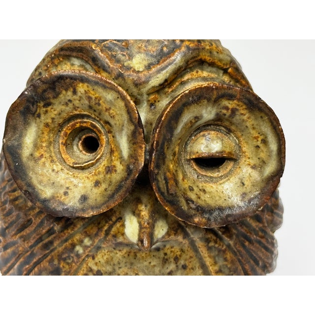 Ceramic Small Decorative 20th Century Owl Surrealist Studio Pottery Sculpture For Sale - Image 7 of 10
