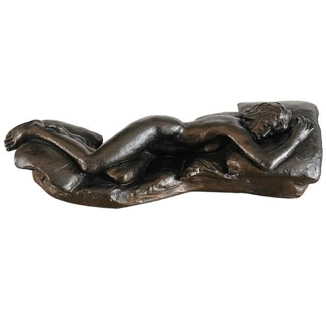 Vintage Female Nude Cold-Cast Bronze and Resin Sculpture by Peter Sedcole, 1960s For Sale - Image 12 of 12