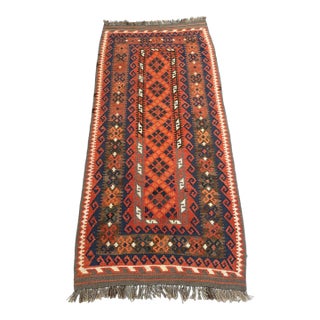 Vintage Handmade Afghan Wool Tribal Kilim Rug For Sale