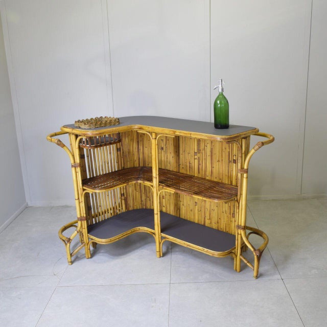 Cocktail Bar in Bamboo by Tito Agnoli, 1960s For Sale - Image 10 of 13