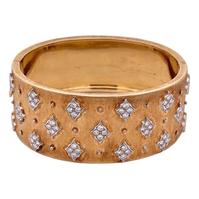 1960s Mario Buccellati Gold Bracelet With Diamonds 18k For Sale