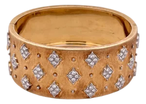 1960s Mario Buccellati Gold Bracelet With Diamonds 18k
