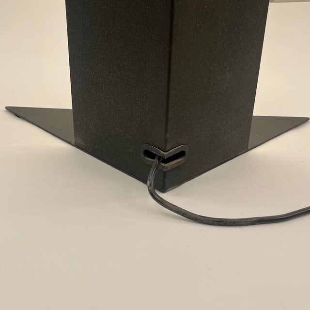 Accademia Floor Lamp in Black Structured Steel and White Jersey Fabric by Cini Boeri for Artemide, Italy, 1978 For Sale - Image 13 of 15