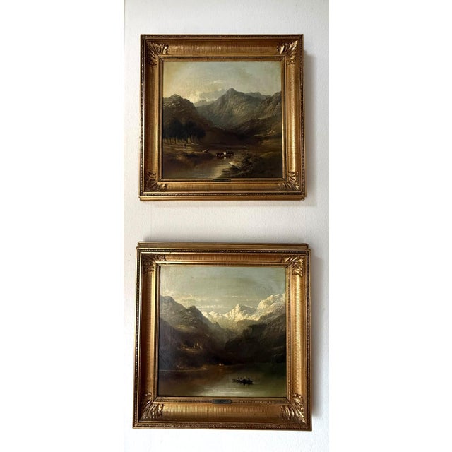 James Poole (1804–1886), British landscape painter. Pair of signed 19th-century oil paintings on canvas depicting...