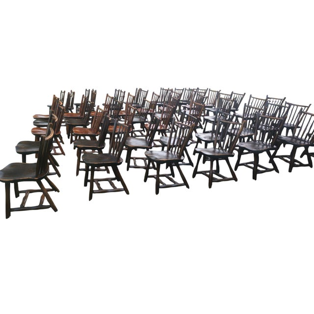 Vintage Hunt Country Furniture Handcrafted Spindle-Back Dining Chairs - Set of 56 For Sale - Image 17 of 18