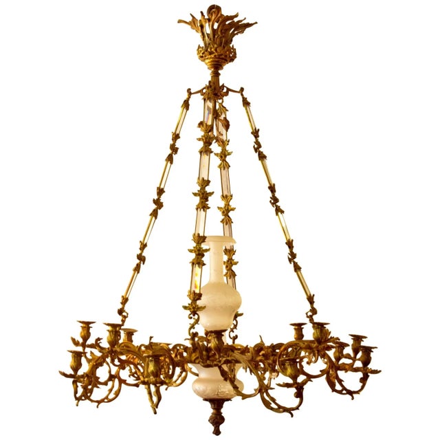 19th century Regency Doré Bronze Chandelier For Sale - Image 11 of 11