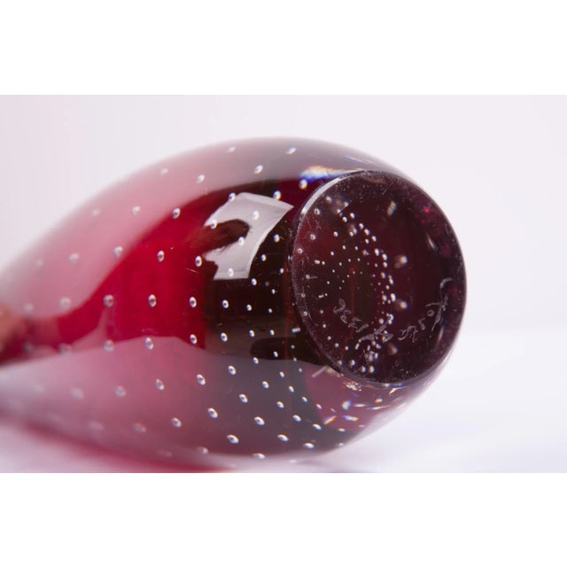 Red Vase by Vicke Lindstrand for Kosta, 1950s For Sale - Image 8 of 9