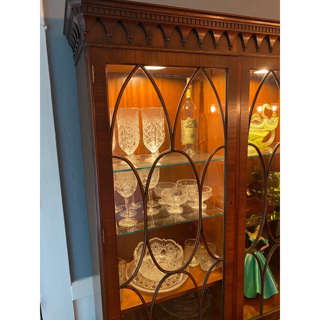 Brown Bevan Funnell Mahogany Georgian Revival Breakfront Bookcase Display Cabinet For Sale - Image 8 of 12