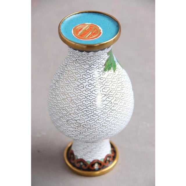 Chinese Jingfa Vases in Enamel, Metal & Wood, 1960s, Set of 3 For Sale - Image 6 of 10