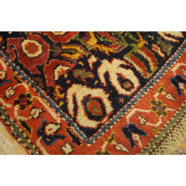 A Allover-Geometric Design Antique Persian Bijar Gallery Rug With Red Background Color For Sale - Image 9 of 12